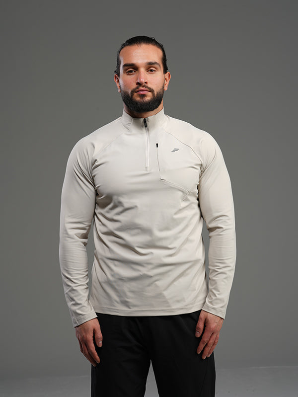 Polyester Quarter-Zip Long-Sleeve Top